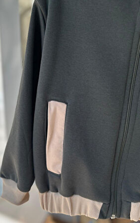 Erkek Çocuk 3iplik  Şardonlu Kışlık Uzun Kollu Fermuarlı Hırka