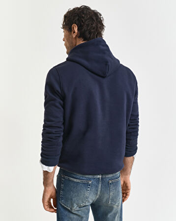 GANT Erkek Lacivert Regular Fit Kapüşonlu Sweatshirt
