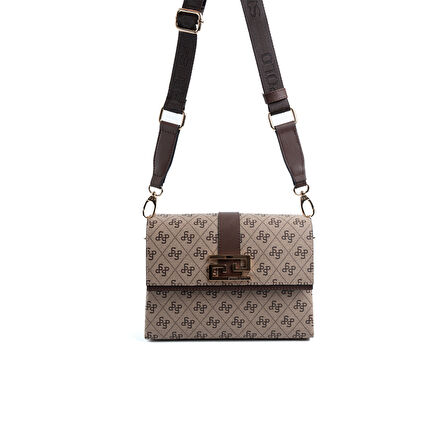 Silver Polo  Kadın Çapraz Çanta 1009-47968 SILVER POLO ÇAPRAZ BAYAN ÇANTASI M178 KOYU BEJ-MAT KAHVE