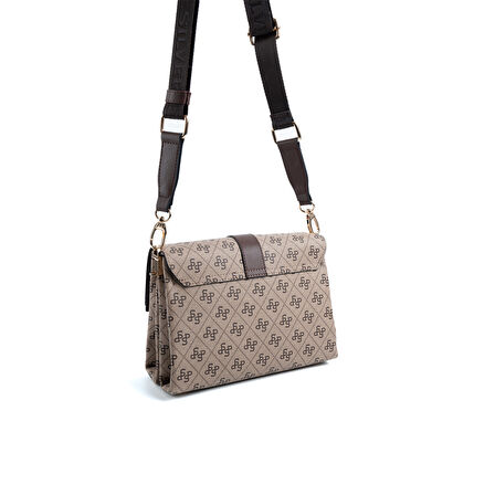 Silver Polo  Kadın Çapraz Çanta 1009-47968 SILVER POLO ÇAPRAZ BAYAN ÇANTASI M178 KOYU BEJ-MAT KAHVE