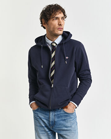 GANT Erkek Lacivert Regular Fit Fermuarlı Sweatshirt