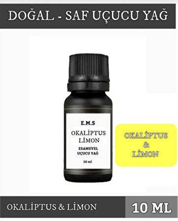 OKALİPTUS & LİMON Uçucu Yağ Buhurdanlık Esansı Oda Kokusu DİFÜZÖR Uçucu Esansiyel Yağ Buhur Yağı 10 ML.