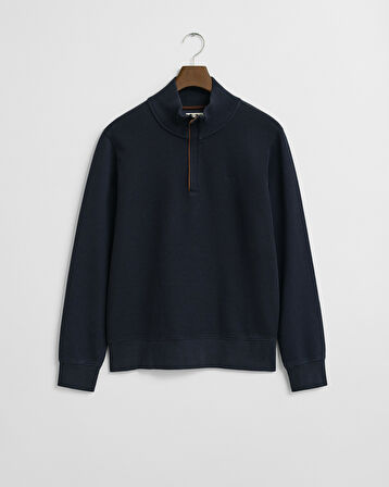 GANT Erkek Lacivert Regular Fit Yarım Fermuarlı Sweatshirt