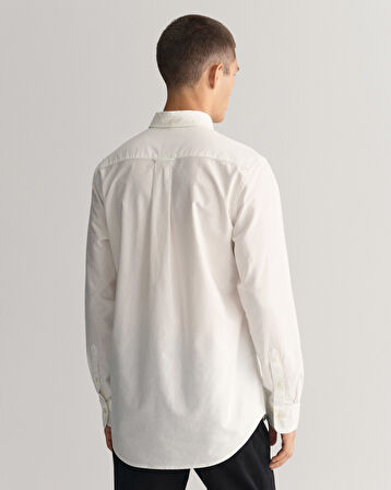 GANT Erkek Beyaz Regular Fit Düğmeli Yaka Oxford Gömlek