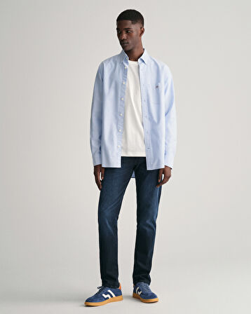 GANT Erkek Mavi Regular Fit Düğmeli Yaka Oxford Gömlek