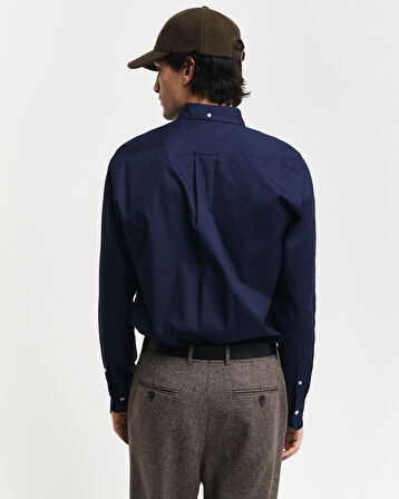 GANT Erkek Lacivert Regular Fit Düğmeli Yaka Oxford Gömlek