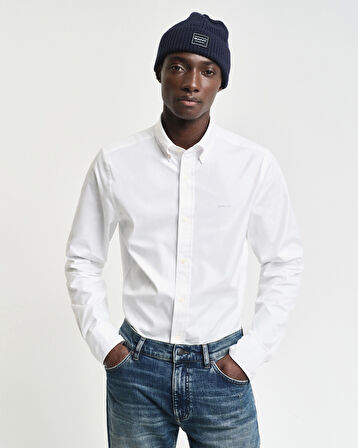 GANT Erkek Siyah Regular Fit Düğmeli Yaka Oxford Gömlek