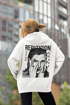 Taylor Swift Reputation Baskılı Unisex Oversize Şarkıcı Hoodie