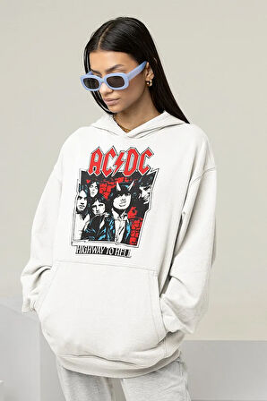 AC DC Highway To Hell Unisex Oversize Müzik Grubu Hoodie
