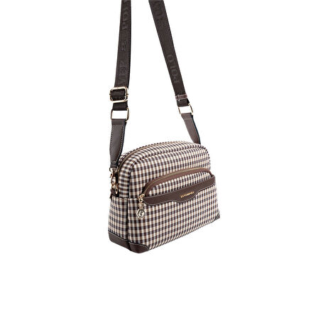 Silver Polo  Kadın Çapraz Çanta 1201-47996 SILVER POLO ÇAPRAZ BAYAN ÇANTASI M191 KAHVE SARI-MAT KAHVE