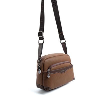 Silver Polo  Kadın Çapraz Çanta 1201-47997 SILVER POLO ÇAPRAZ BAYAN ÇANTASI M86 KARAMEL-MAT KAHVE