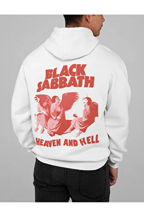 Black Sabbath Heaven And Hell Baskılı Unisex Oversize Müzik Grubu Hoodie