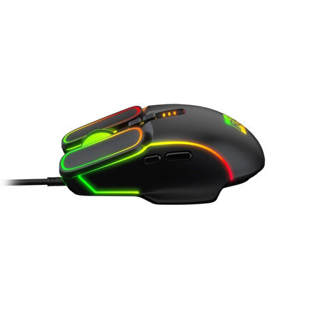 Performans Odaklı 6500 DPI Kablolu Oyuncu Mouse - Windows Uyumlu RGB Aydınlatmalı (Siyah/Alüminyum)