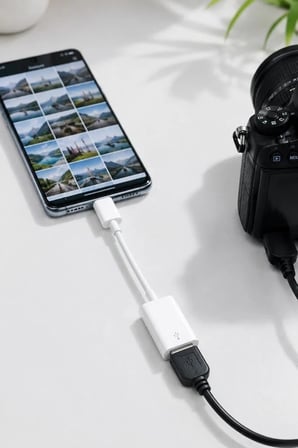 Özel Seri Ofis Kompakt Parça Kamera Adaptörü Type-c to Usb JH01515 Beyaz