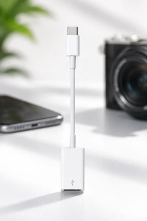 Özel Seri Ofis Kompakt Parça Kamera Adaptörü Type-c to Usb JH01515 Beyaz