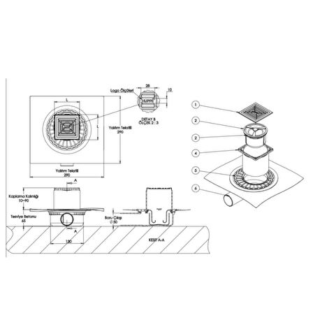 HÜPPE Master X Yalıtımlı Noktasal Su Gideri 10x10Mat Yndn