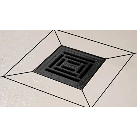 HÜPPE Master X Yalıtımlı. Noktasal Su Gideri 10x10 Titanyum Siyah_Yndn
