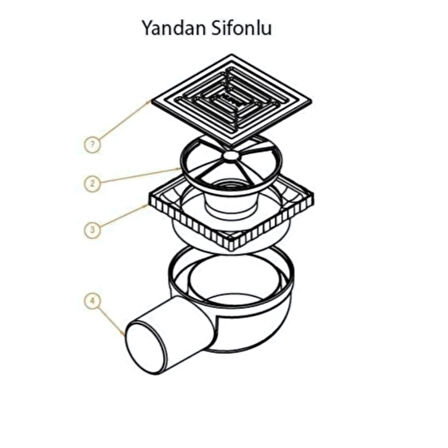 HÜPPE Master X Yalıtımlı. Noktasal Su Gideri 10x10 Titanyum Siyah_Yndn
