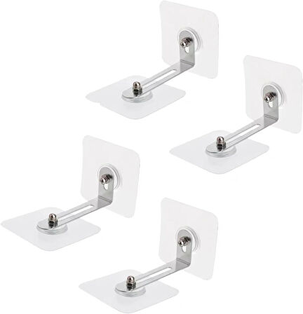 Microcase Güçlü Plastik Yapışkanlı Paslanmaz Şeffaf Çok Amaçlı Fonksiyonel Ayarlanabilir Dolap Raf Eşya Sabitleme Aparatı 4 Adet - ŞEFFAF AL5019