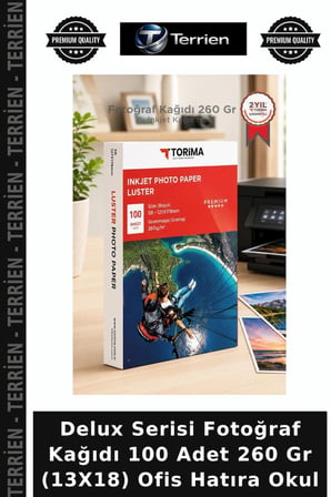 Delux Serisi Fotoğraf Kağıdı 100 Adet 260 Gr (13X18) Ofis Hatıra Okul