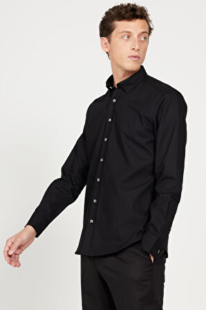 Slim Fit Dar Kesim Düğmeli Yaka Flanel Oduncu Gömlek