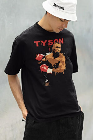 Efsane Boksör Mike Tyson Baskılı Unisex Oversize Tişört