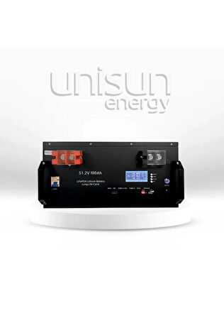51.2V 100AH Lifepo4 Batarya + Ekran + Bluetooth ( 48V Sistem) Unisun Enerji