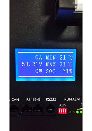 51.2V 100AH Lifepo4 Batarya + Ekran + Bluetooth ( 48V Sistem) Unisun Enerji