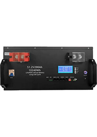 51.2V 200AH Lifepo4 Batarya + Ekran + Bluetooth + Haberleşme Rs Can 6000 Döngü ( 48V Sistem) Unisun Enerji