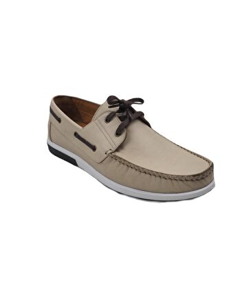 BEJ HAKİKİ DERİ ERKEK LOAFER AYAKKABI CHELSY