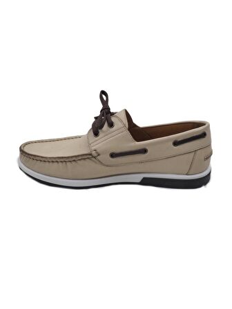 BEJ HAKİKİ DERİ ERKEK LOAFER AYAKKABI CHELSY
