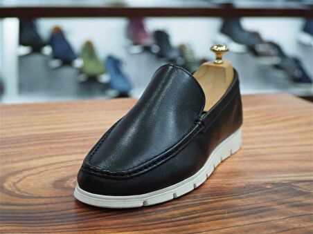 SİYAH CİLT HAKİKİ DERİ ERKEK LOAFER AYAKKABI