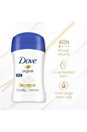 Dove Stick Deodorant Original Nemlendirici Krem Etkili 40 gr 2 Adet