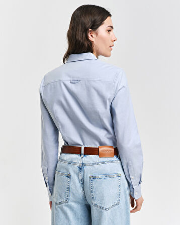 GANT Kadın Mavi Slim Fit Klasik Yaka Oxford Gömlek