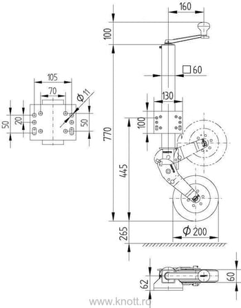 KNOTT 250 KG ÖN DESTEK TEKERİ