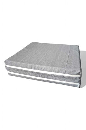Bebek Yatağı-Katlanır Bebek Yatağı-Beşik Yatağı 60x120 7 cm Kalınlık -Gri