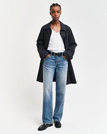 GANT Kadın Krem V Yaka Örgü Kazak