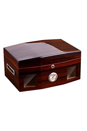 İtalyan Sediri 2 Katlı Camlı Özel Humidor Puro Kutusu rd18