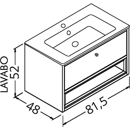 Espero 80 Cm Siyah Lavabolu Alt Modül