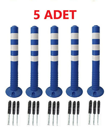 5 Adet Mavi Renk Otopark Düzenleyici 75 Cm Eco Delinatör