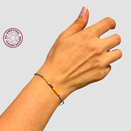 Uretti - Buket 8636 - El İşi Miyuki Boncuk İşlemeli Bileklik 23cm - Neon  Yeşil