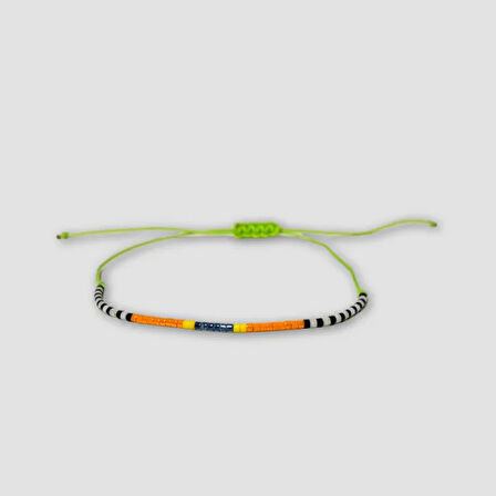 Uretti - Buket 8636 - El İşi Miyuki Boncuk İşlemeli Bileklik 23cm - Neon  Yeşil