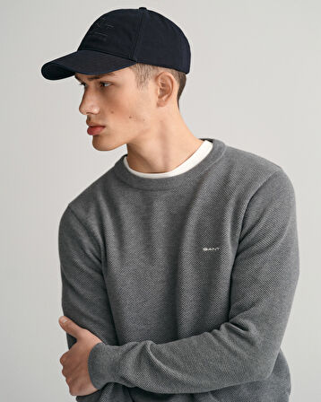 GANT Erkek Gri Regular Fit Bisiklet Yaka Kazak