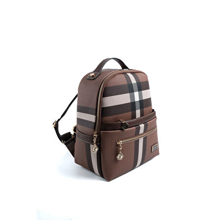 Silver Polo  Kadın Sırt Çantası 1061-48058 SILVER POLO MK85 Koyu Kahve-Mat Kahve