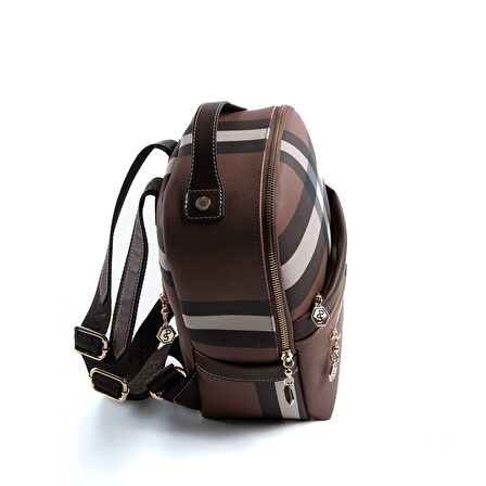 Silver Polo  Kadın Sırt Çantası 1061-48058 SILVER POLO MK85 Koyu Kahve-Mat Kahve