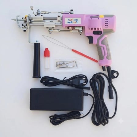 AK-V Tufting Makinesi Mini Set (Pembe AK-V)(Set İçeriği Açıklama Kısmındadır)