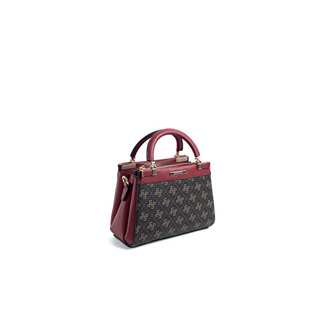 Silver Polo  Kadın Omuz Çantası 1193-48067 SILVER POLO BAYAN ÇANTASI M178 KAHVE SARI-MAT BORDO