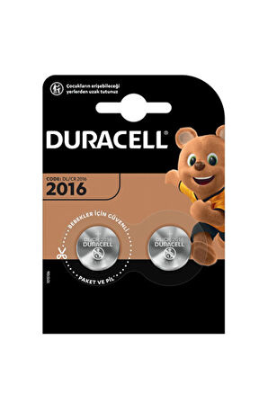 2’Lİ PAKET, CR2016 LİTYUM DÜĞME PİL, DURACELL