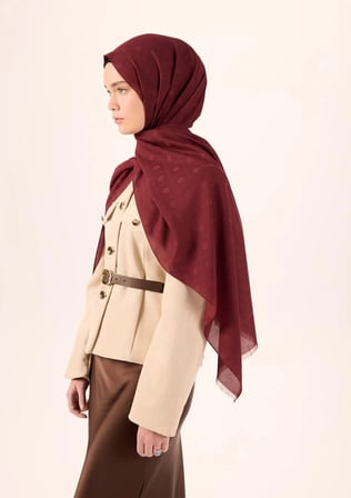 Pamuk Polyester Liva Şal Bordo Dokulu Nefes Alan Doğal Yapılı 90X200