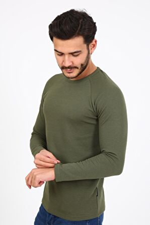 Fıve Pocket Erkek Bisiklet yaka Sweat - Haki